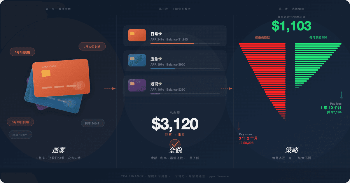 我有3张信用卡,应付不过来了——从哪里开始?
