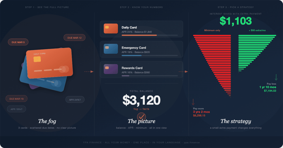 I Have 3 Credit Cards and Can't Keep Up β What Do I Do First?