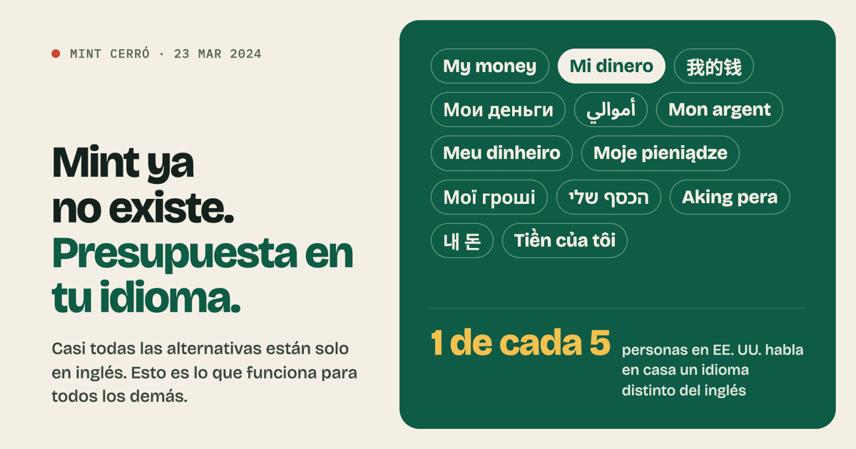 Mint ya no existe: alternativas para quienes no presupuestan en inglés