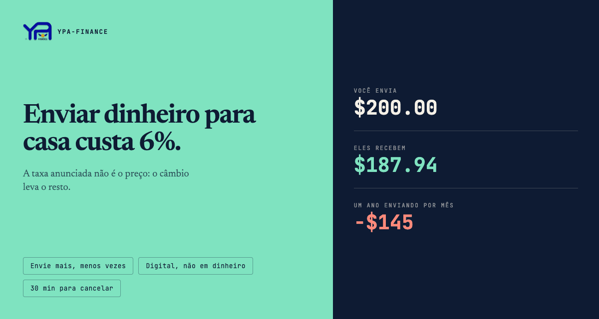 Mandar dinheiro para casa: como parar de perder 6% em taxas
